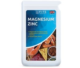 Magnesium and zinc supplement tablets. Contains essential minerals to support overall health and wellbeing.