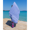 TOWEL TO GO IPANEMA Cotton Beach Towel 180x100 cm | Lightweight Quick Dry | Dark Blue | with Gift Box