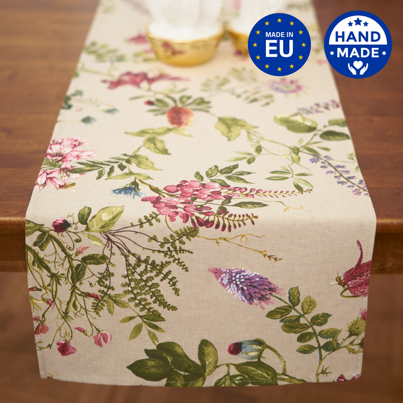 Chemin de table, mélange de polycoton, imprimé | Botanique
