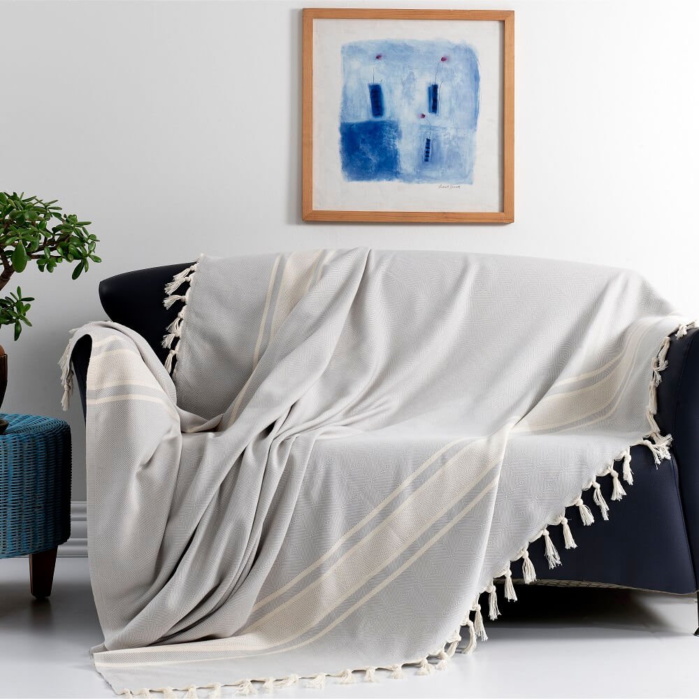 Lineaire katoenen deken | Sprei