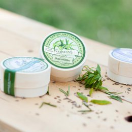 Verbena-Peelingseife in Holzkiste 100g