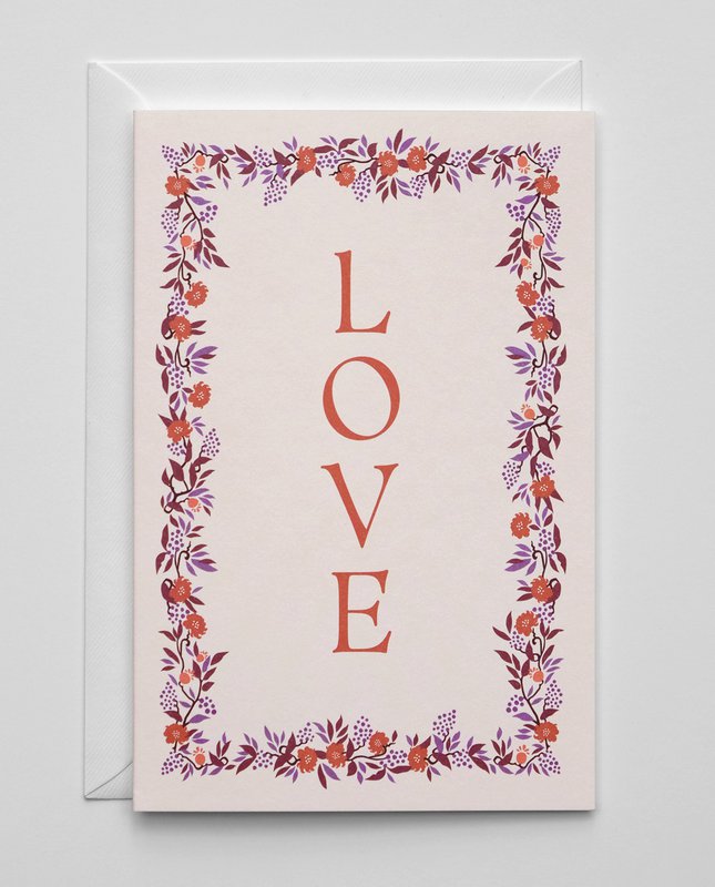 Encadré avec carte de voeux d'amour