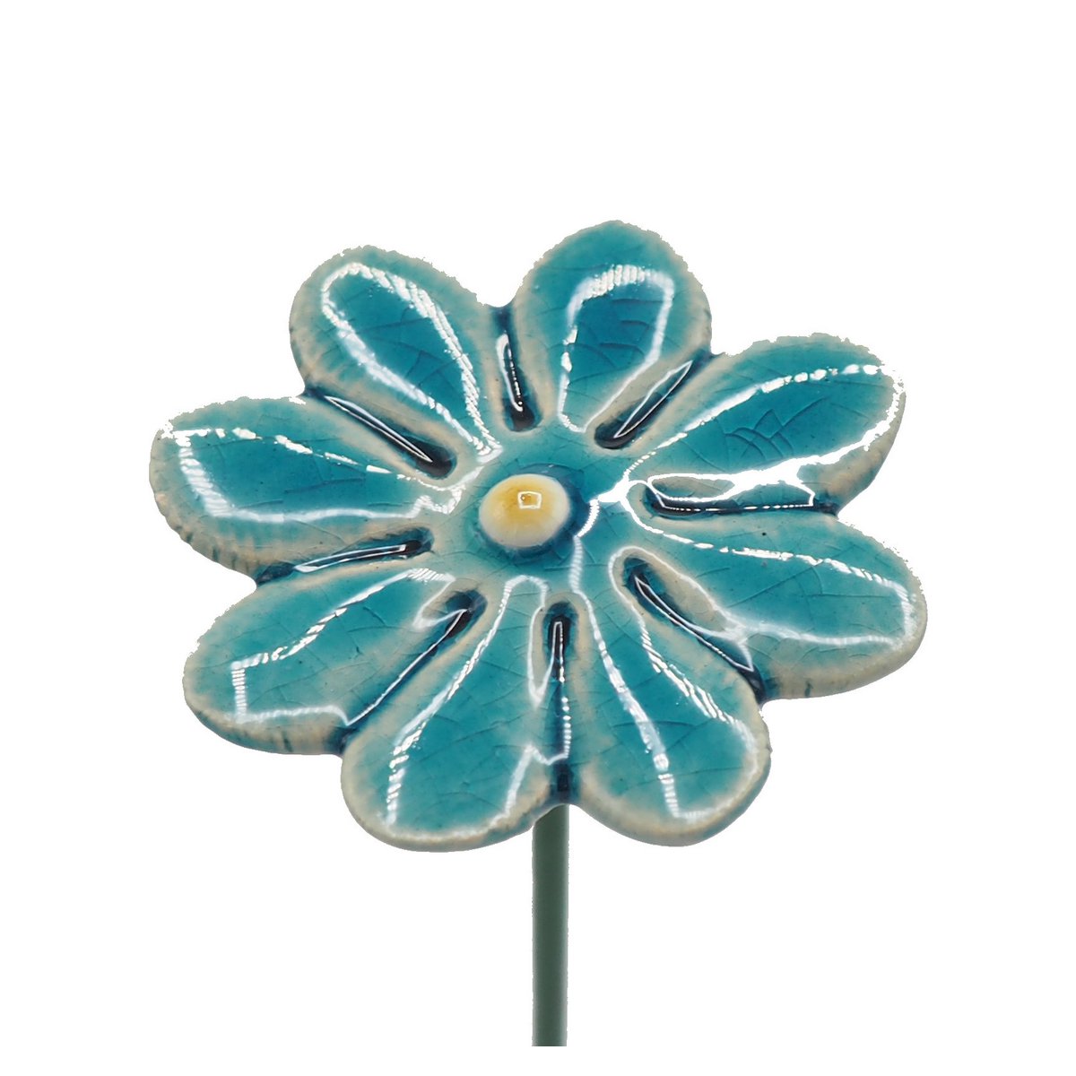 Daisy flower ceramic mini Turquoise 2.5 cm