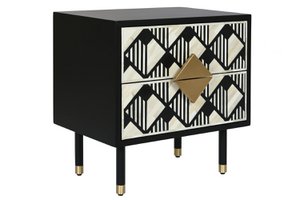 BONE RESIN NIGHTTABLE 50X35X50 RHOMBUS MB202086