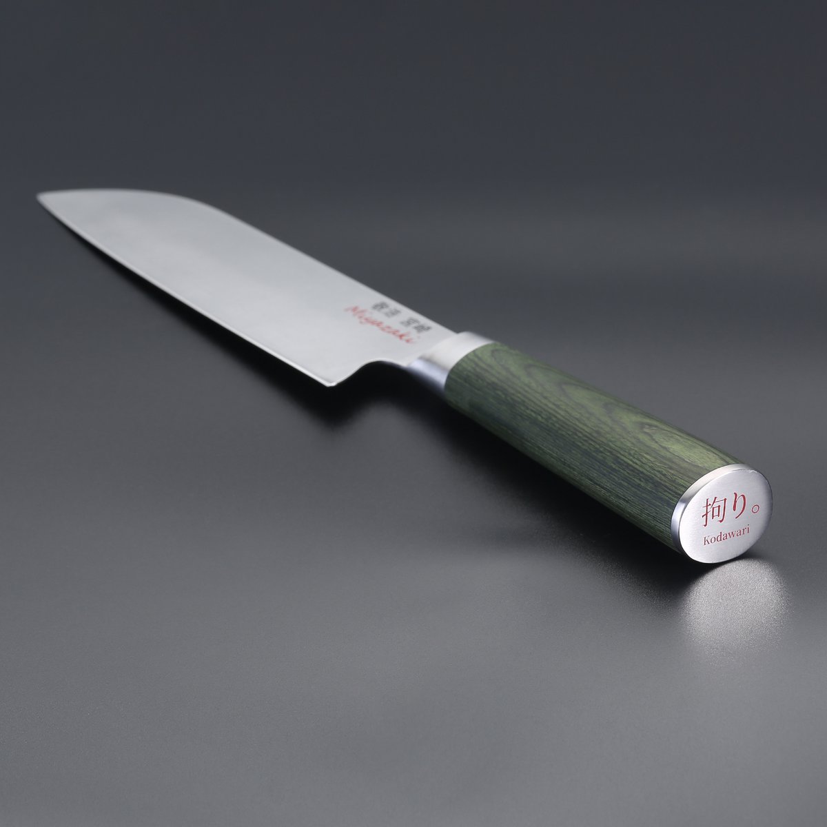 Miyazaki Kodawari Santokumesser 5", Griff Pakkaholz grün