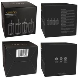 Creano drikkeglas 360ml låg sugerør sæt med 4 stk