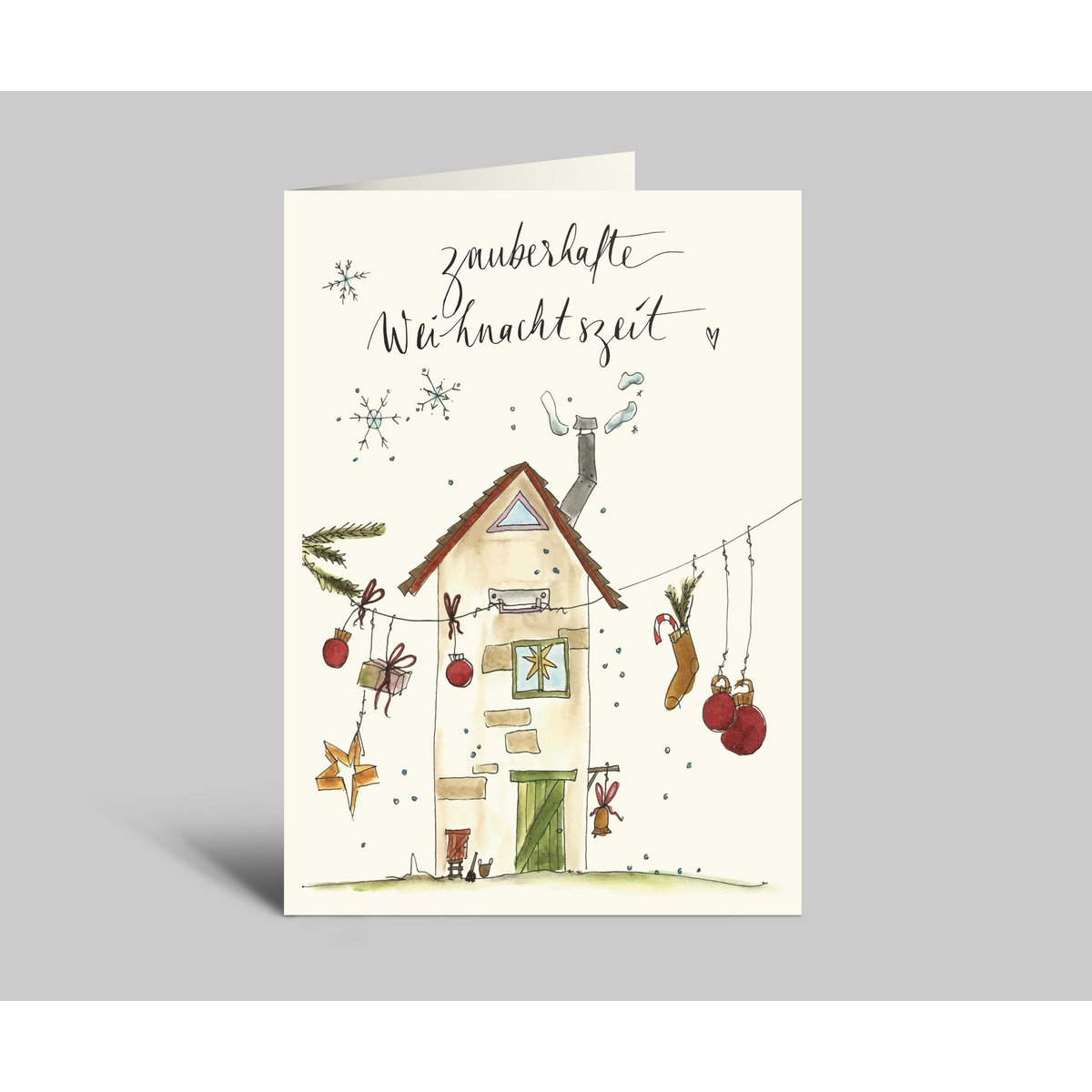 Christmas Card | a magical Christmas time | cozy house | Folded card
