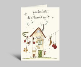 Christmas Card | a magical Christmas time | cozy house | Folded card