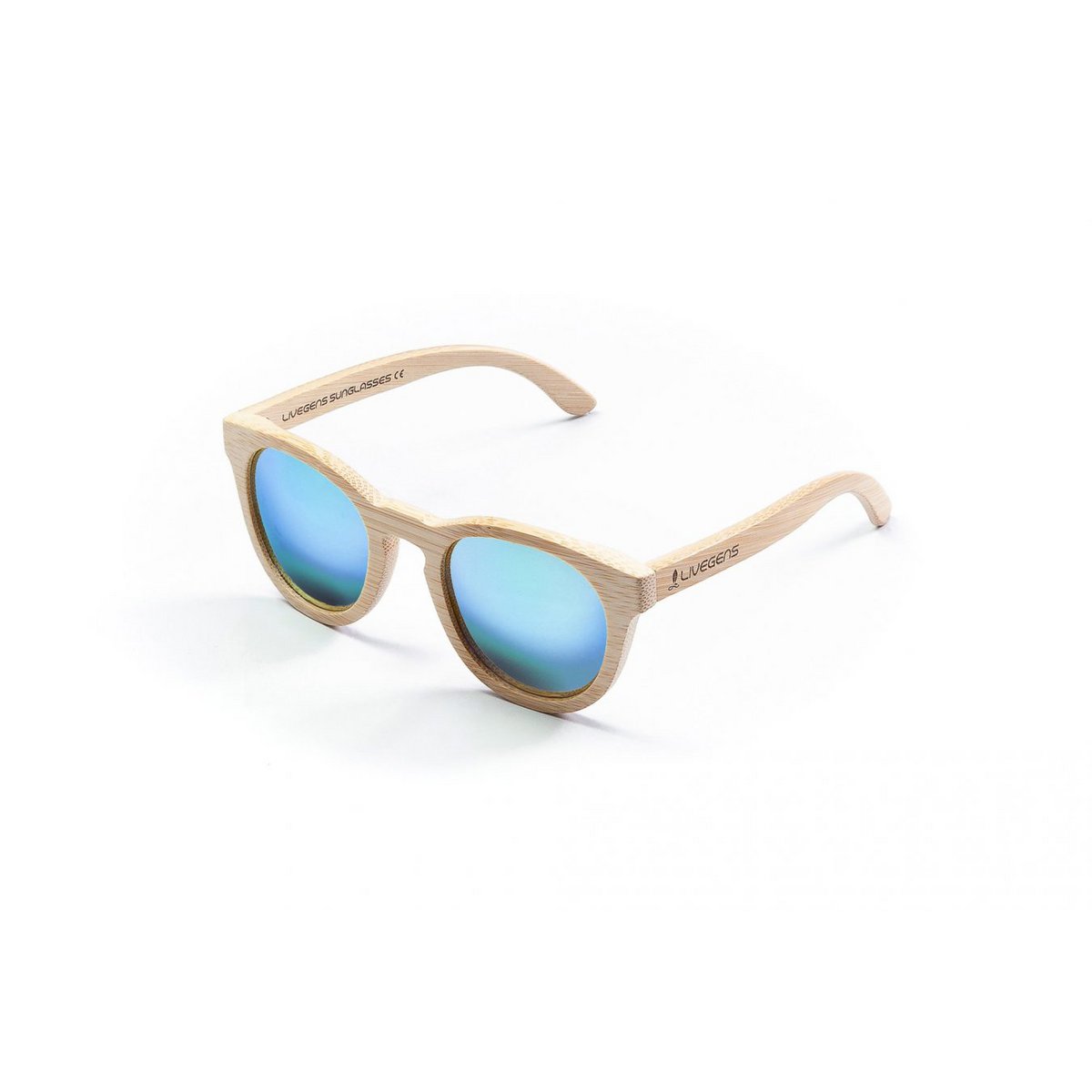 Lunettes de soleil en bambou - Livegens Blue Tropic