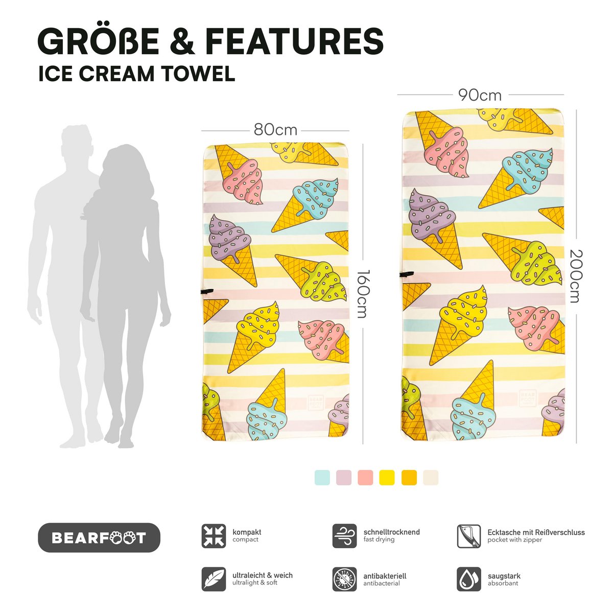Ice Cream Beach Towel - Microfiber