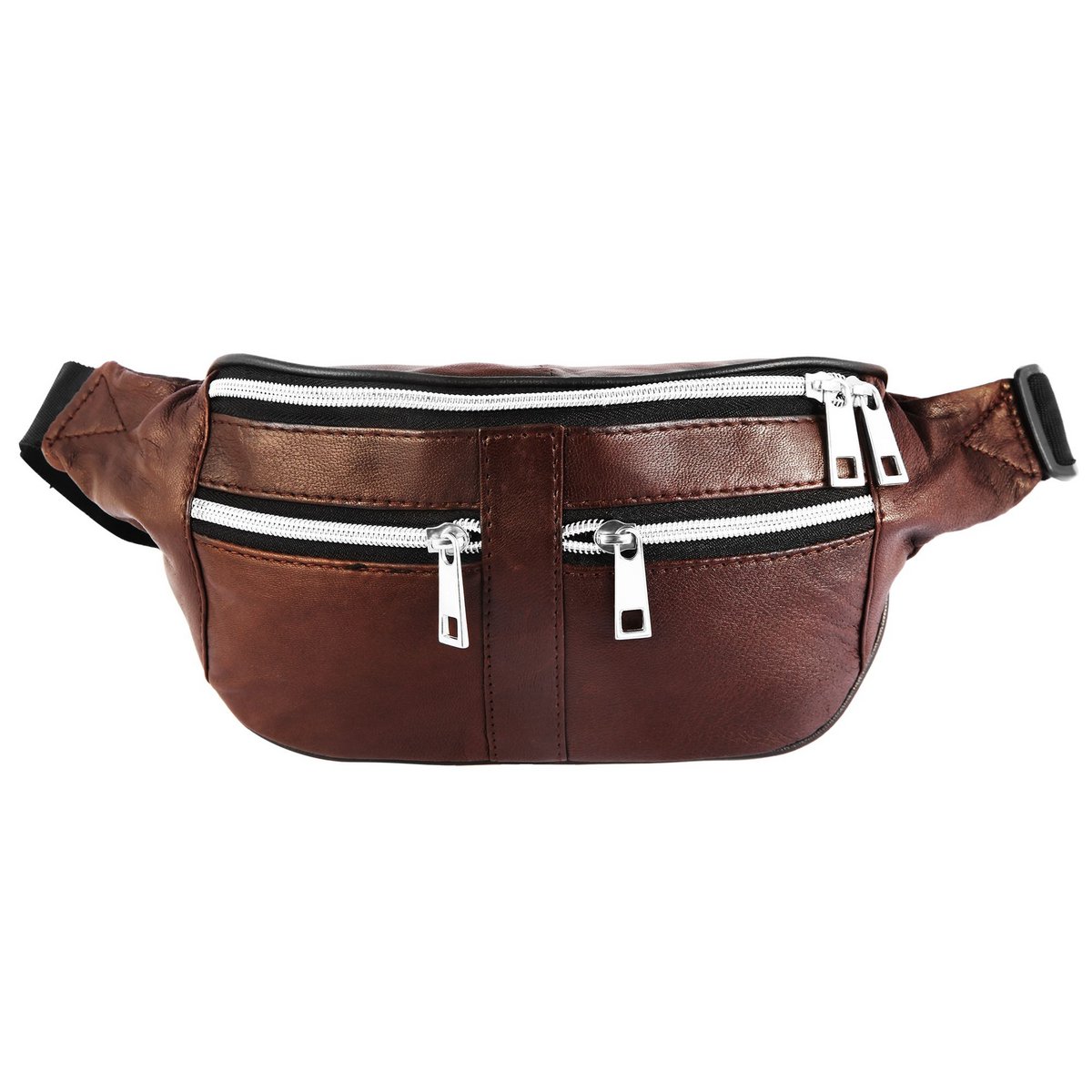 Sac banane Steinmeister en cuir véritable, marron