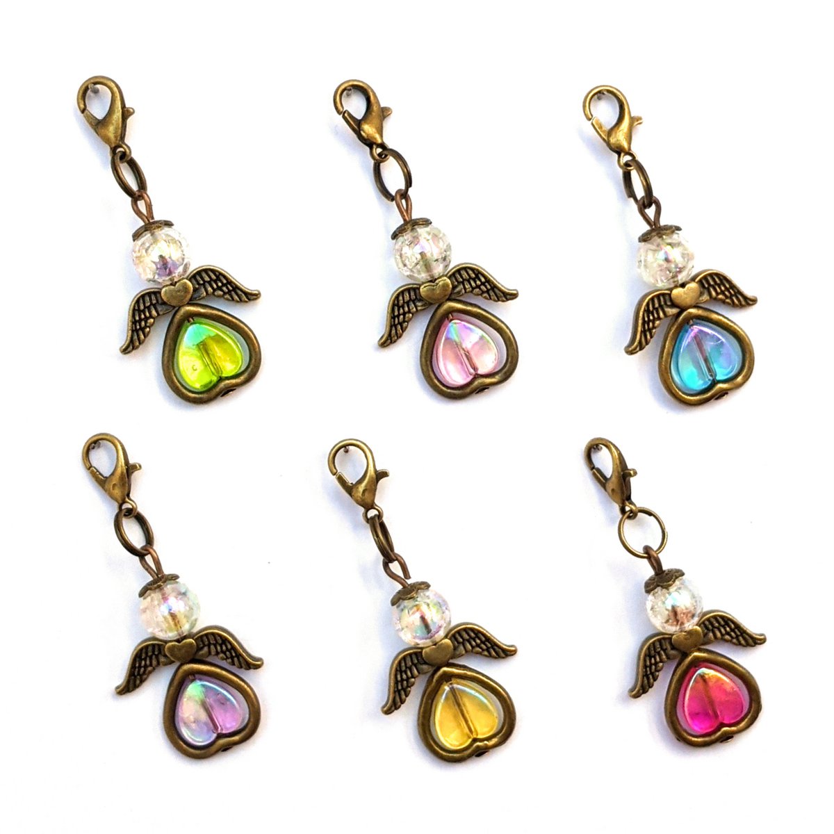 Schutzengel „Valentina“ Schlüsselanhänger, 6er-Set, bronzefarben