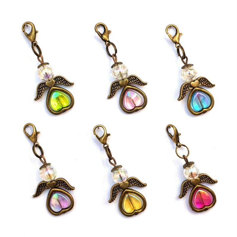 Schutzengel „Valentina“ Schlüsselanhänger, 6er-Set, bronzefarben