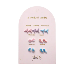 Box of 7 Earrings — Ocean Poetry Week - English