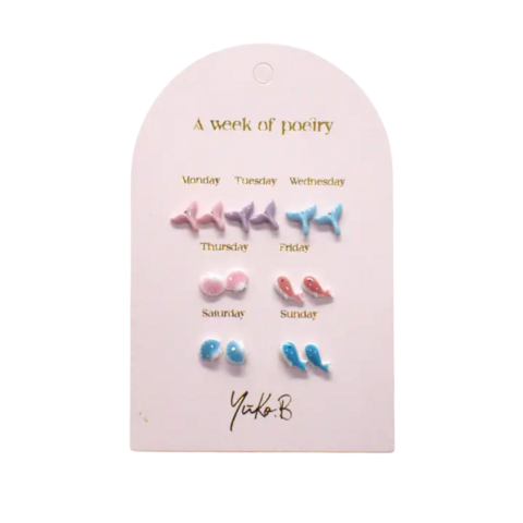 Schachtel mit 7 Ohrringen – Ocean Poetry Week – Englisch