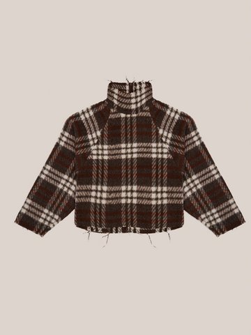 Barefoot geruit bruin coltrui-overshirt