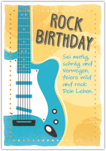 Postkarte Happy Words "Rock Birthday"