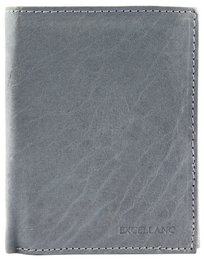 Portafoglio in vera pelle Excellanc in grigio