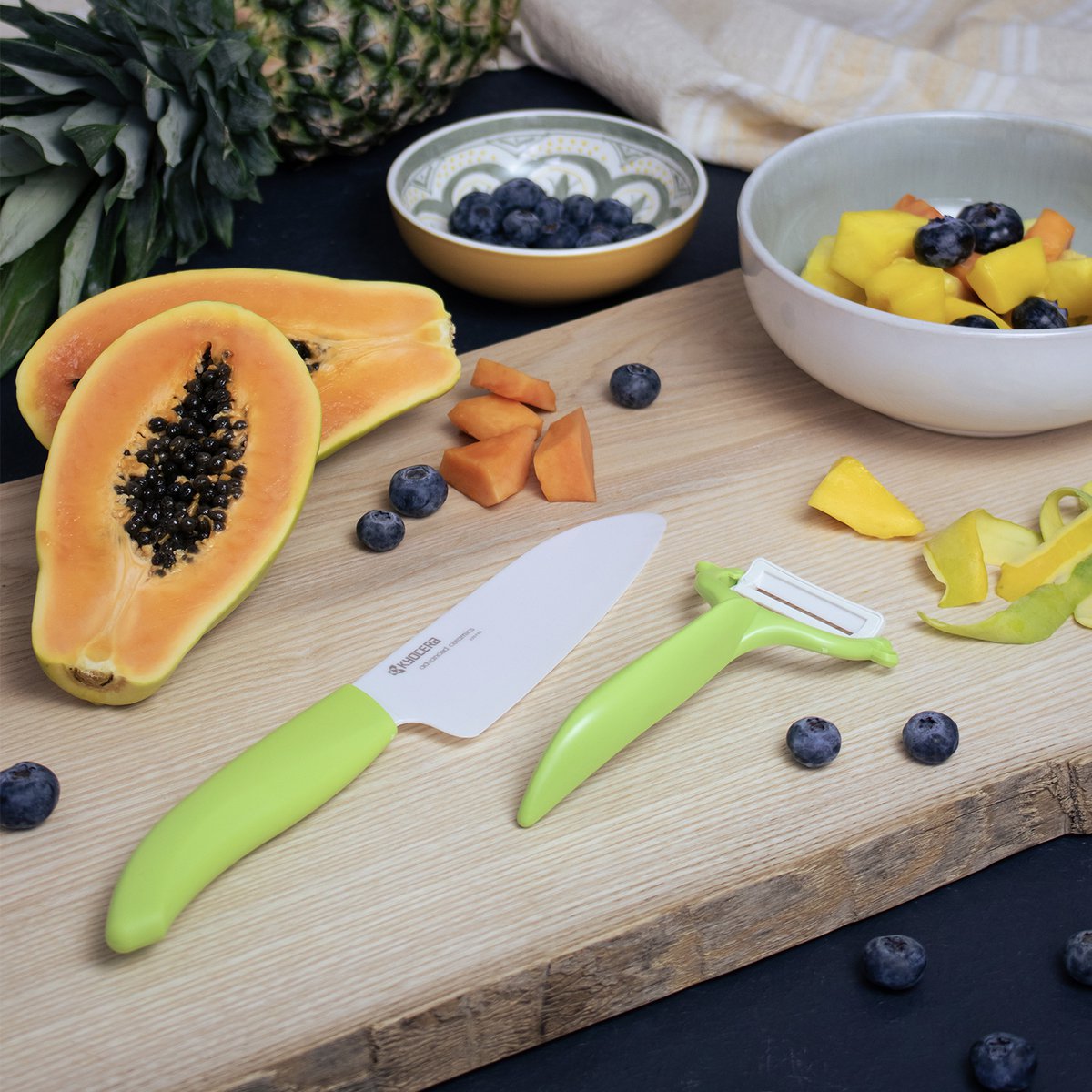 GREEN GEN ceramic santoku knife, blade: 14 cm