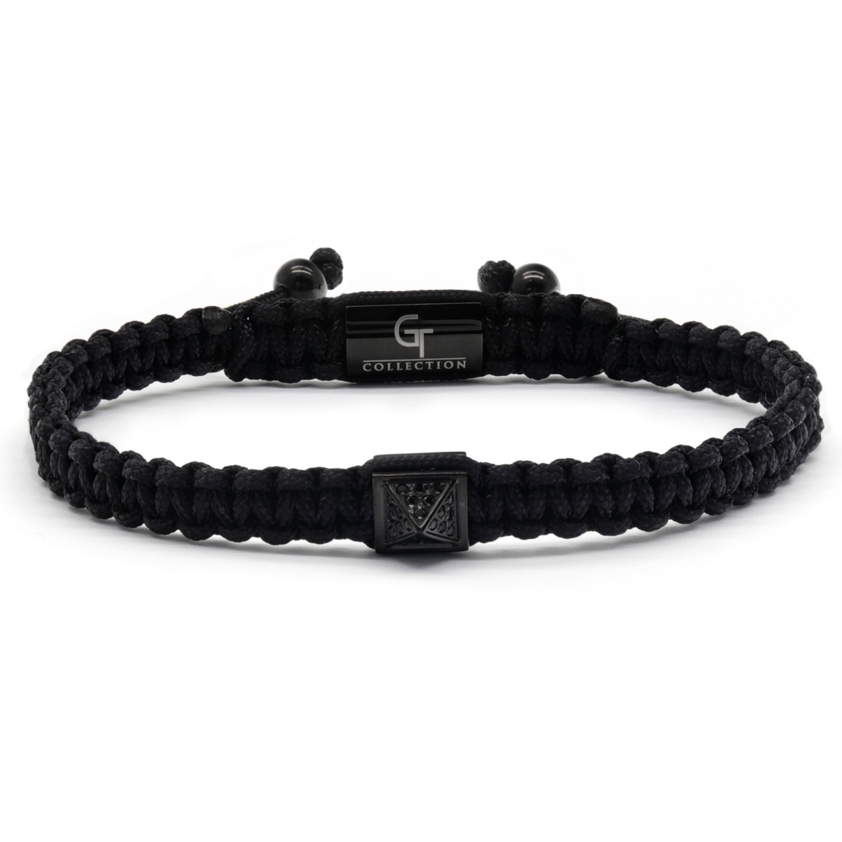 Bracelet Homme Pyramide Noir avec Zircon