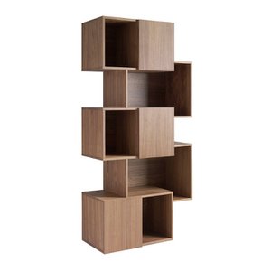 Walnut colored wooden shelf