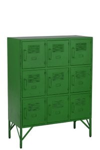 J-Line Cupboard 9 Doors Metal Green