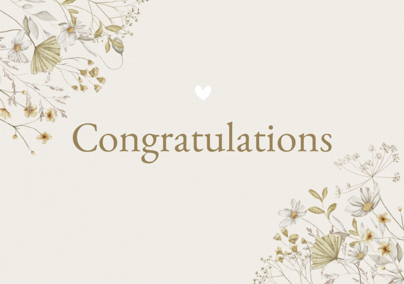 Postcard flowers congratulations
