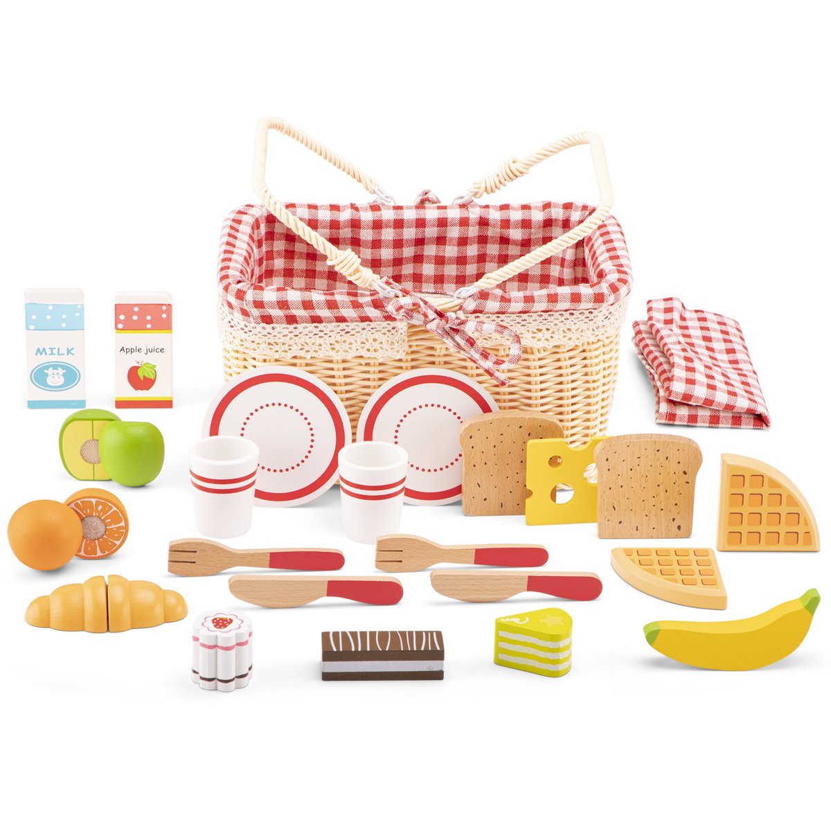 Juego de cesta de picnic de madera