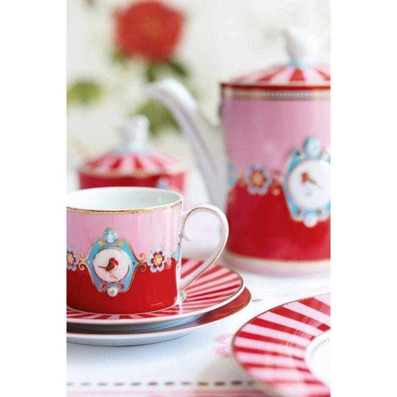 Sugar Bowl Love Birds Medallion Red-Pink 300ml
