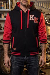 Kapuzensweatjacke 'Never Fuck A Fucker' in Schwarz