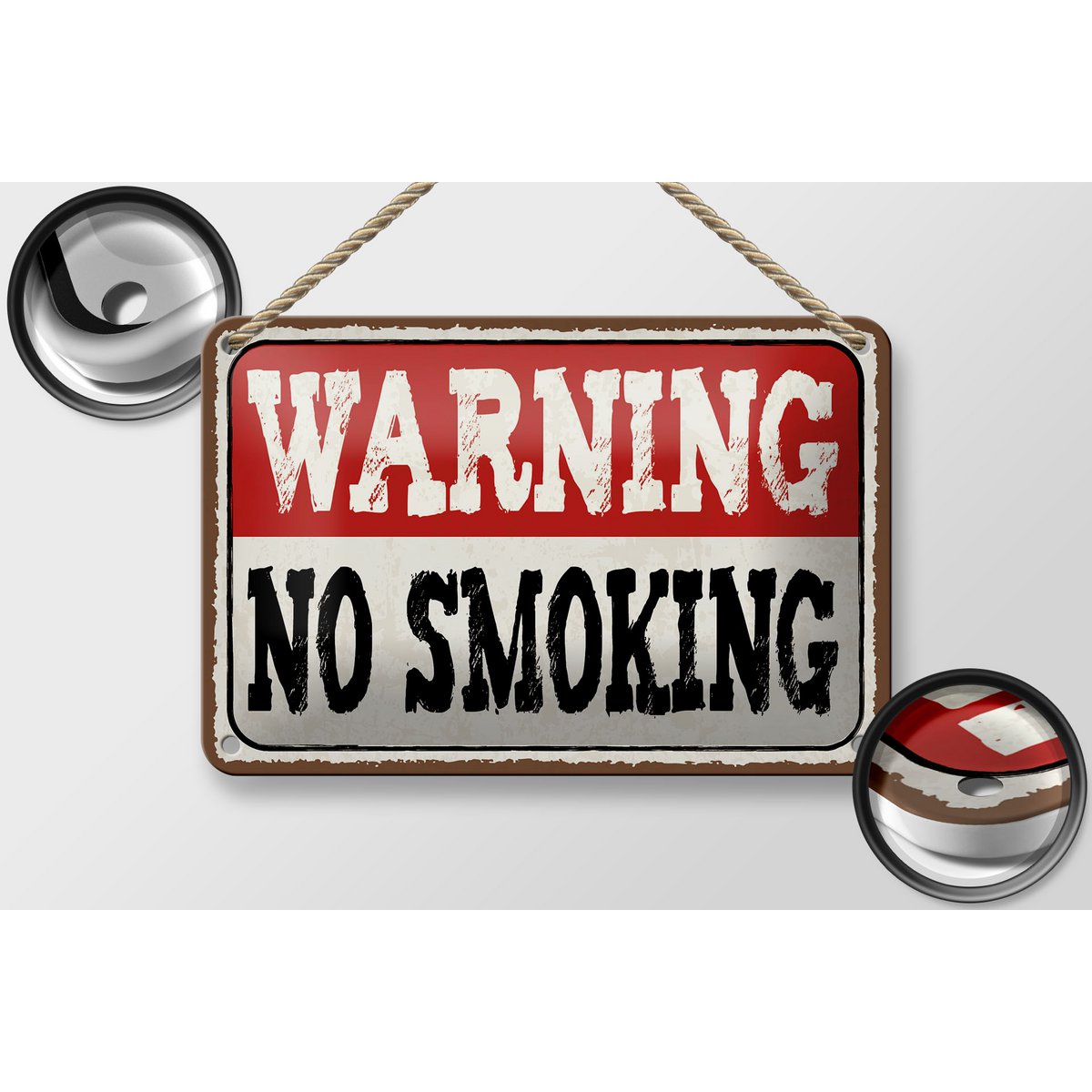 Tin sign note 18x12cm Warning no smoking decoration