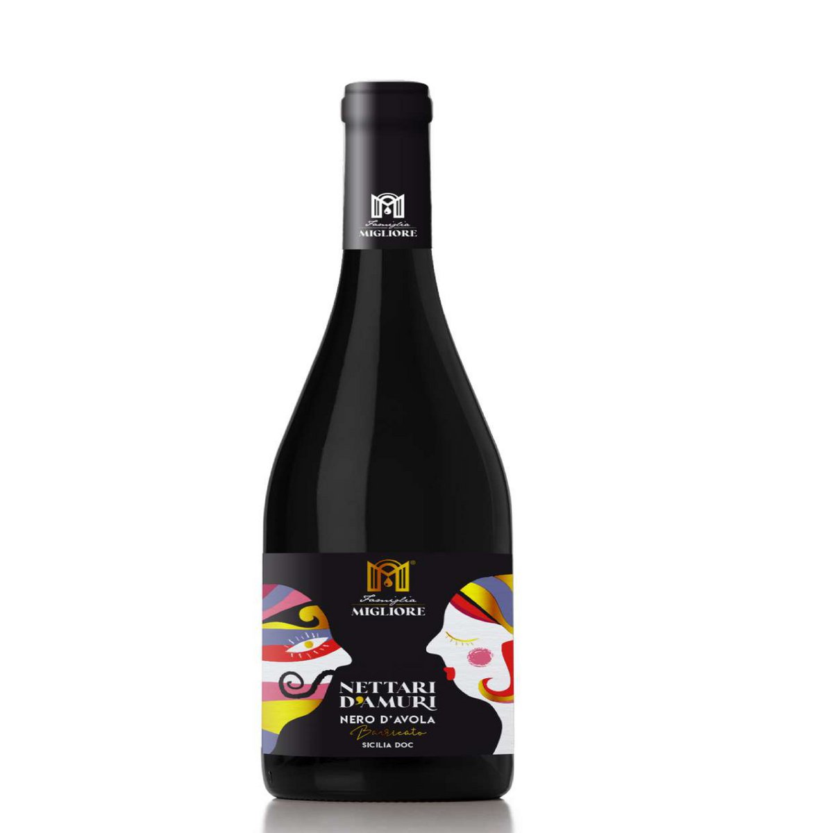 Nettars D'amuri Nero D'Avola gebarricadeerde Siciliaanse stille rode wijn (zwart etiket))