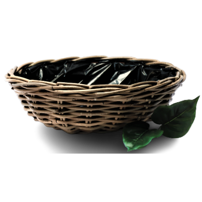 Cesto rotondo per piante Rozen con rivestimento in plastica