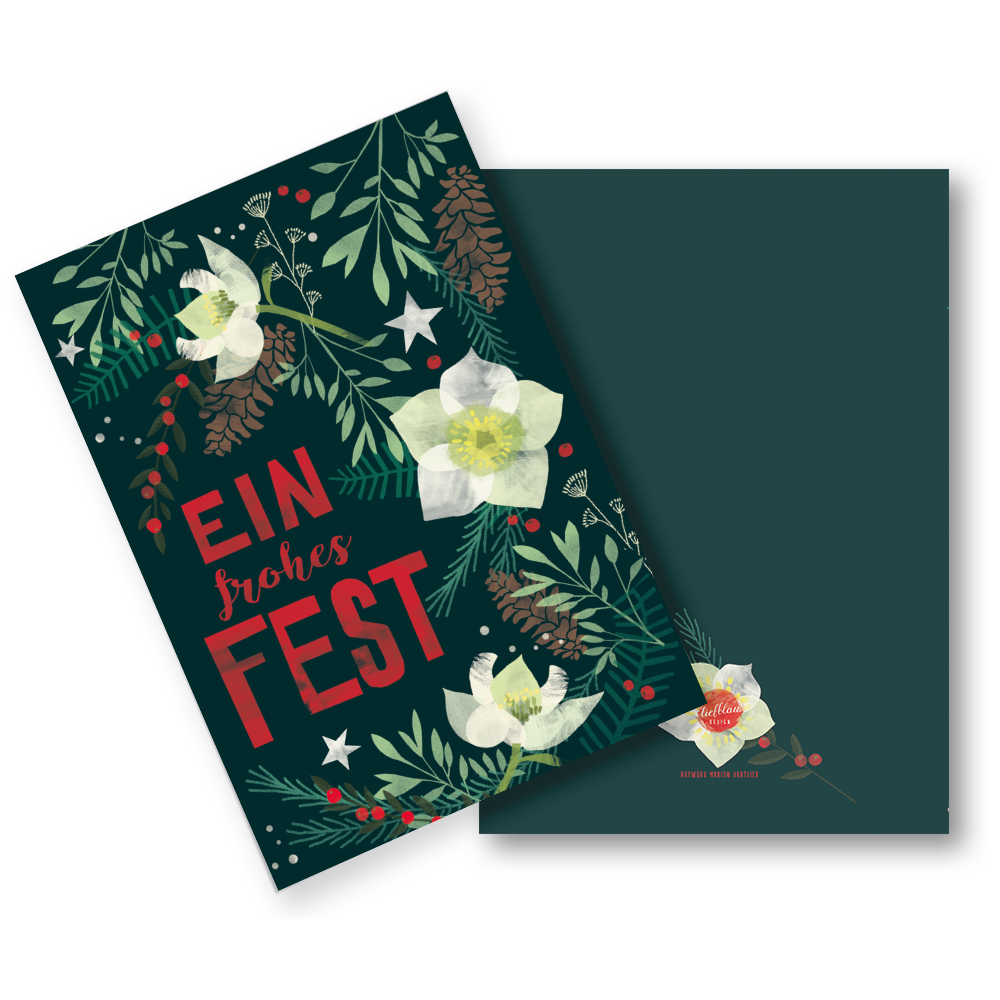 Kartka świąteczna (kartka złożona z kopertą) "Folkmas"