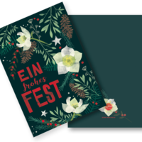 Christmas card (folded card with envelope) "Folkmas"