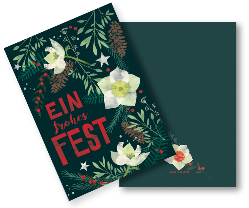 Christmas card (folded card with envelope) "Folkmas"