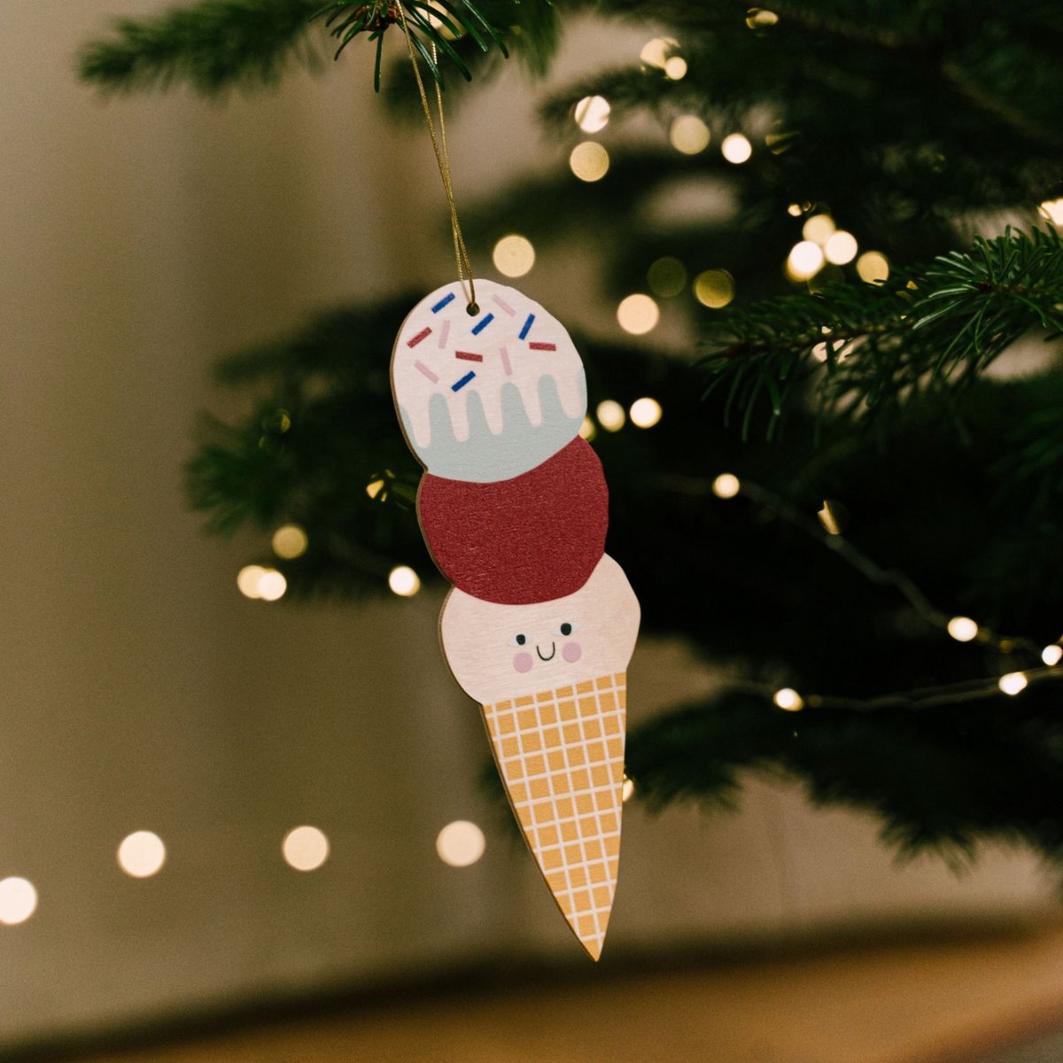 Christmas or Hanukkah Ice-cream ornament, Xmas tree decor