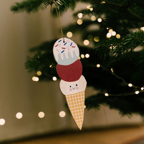 Christmas or Hanukkah Ice-cream ornament, Xmas tree decor