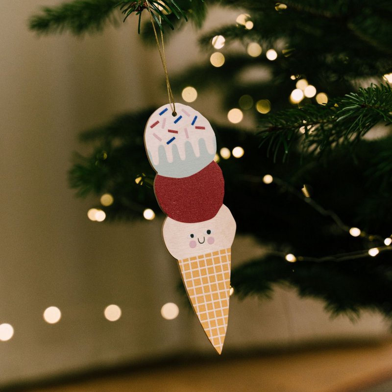 Christmas or Hanukkah Ice-cream ornament, Xmas tree decor
