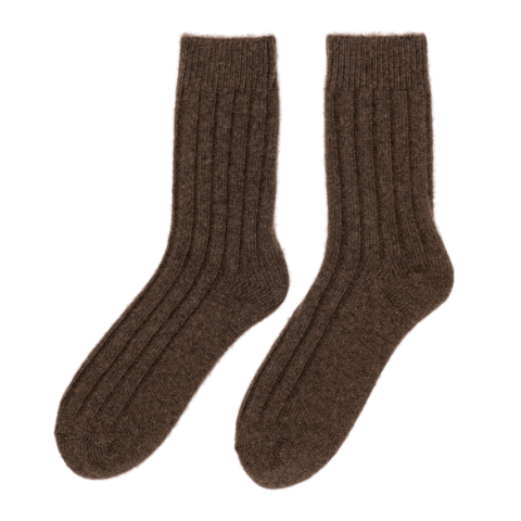 "Tod" Warm Yak Wool Bed Socks (Brown)