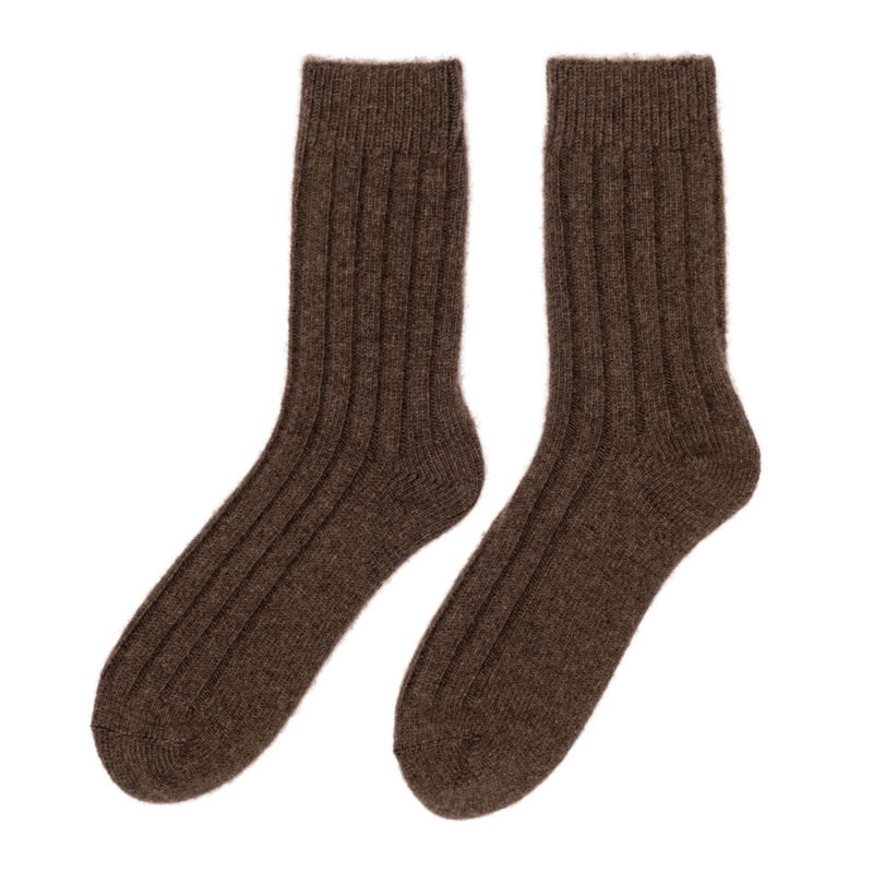 "Tod" Warm Yak Wool Bed Socks (Brown)