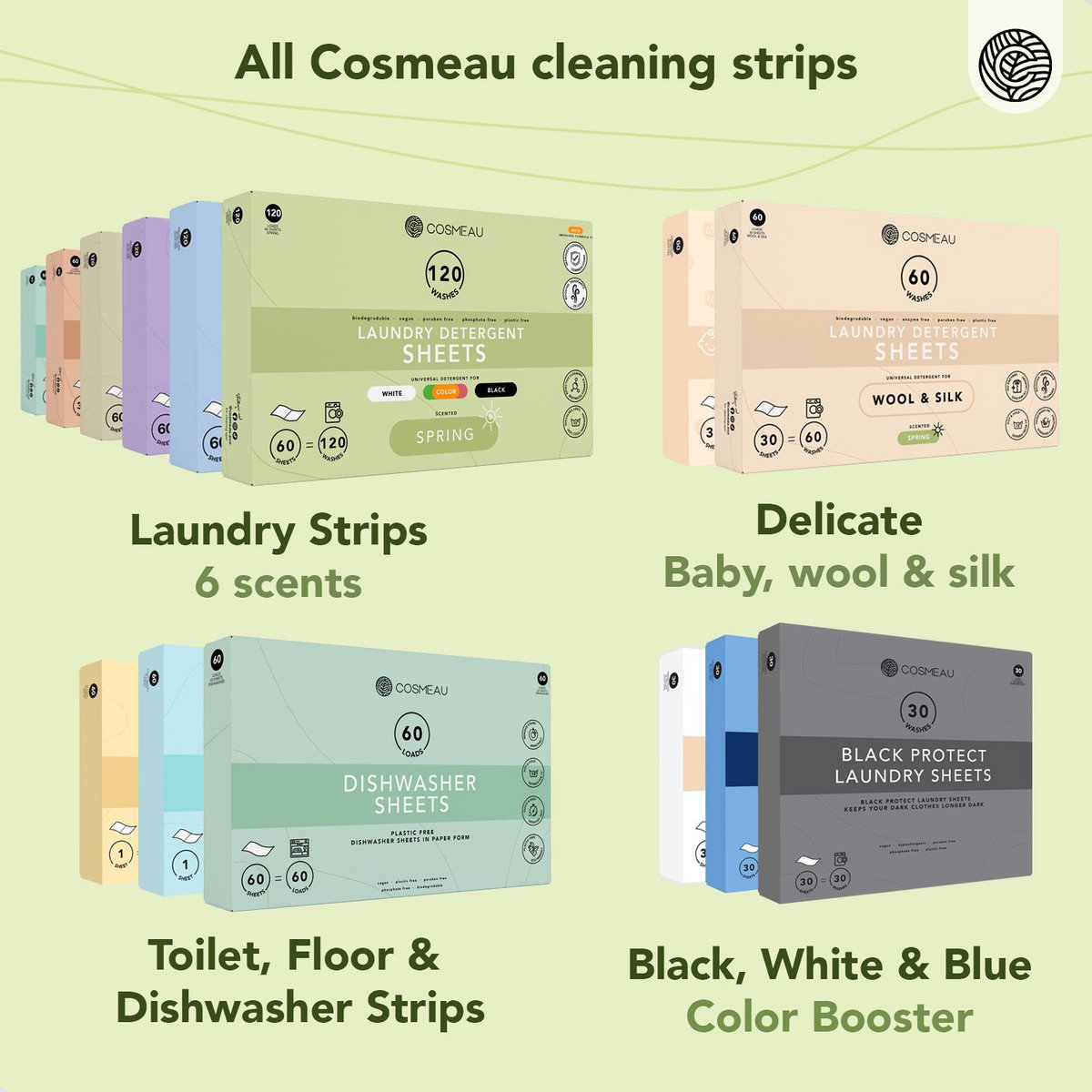 Cosmeau Laundry Sheets Eco Friendly