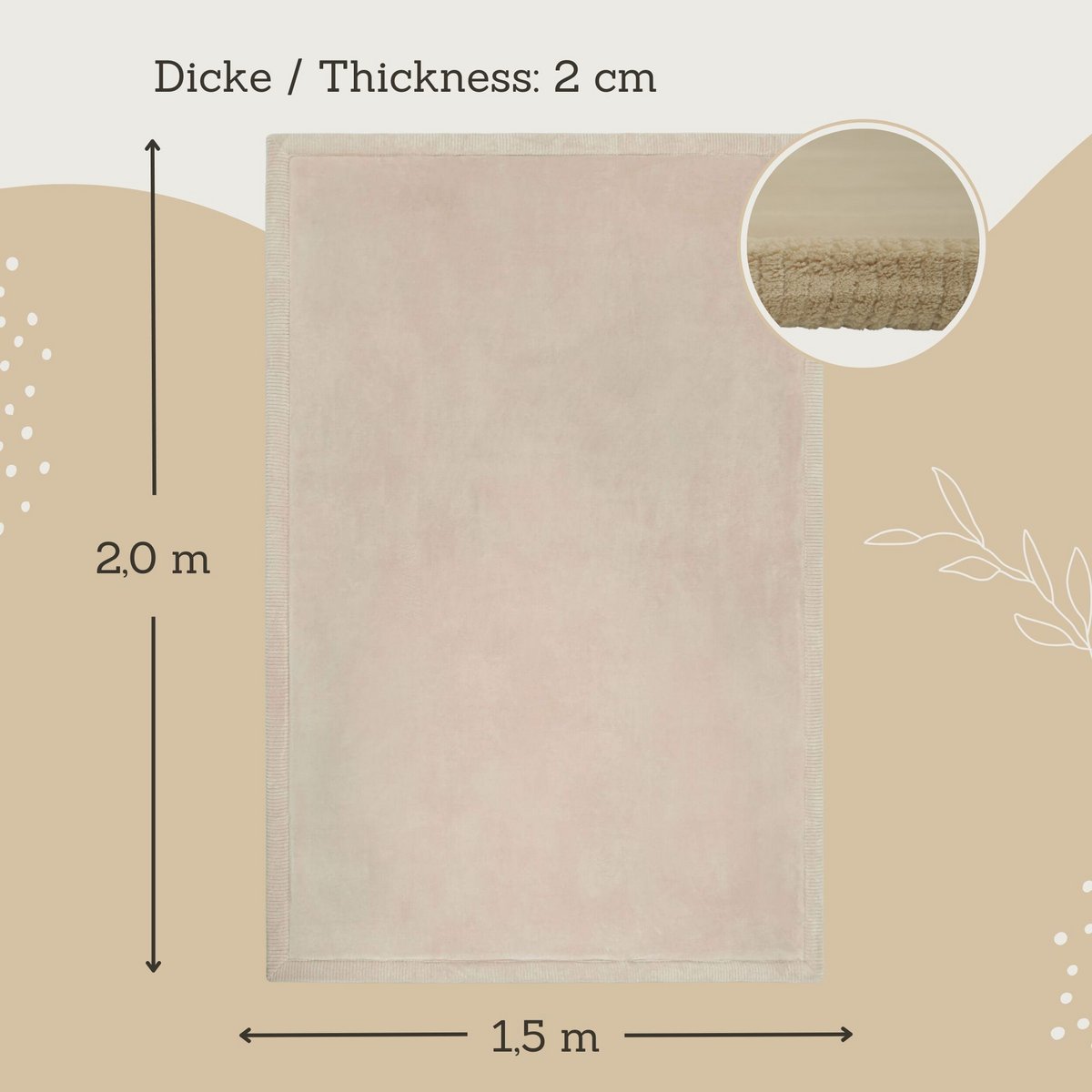 Hakuna Matte Cloud Legemåtte - Beige (2 x 1,5 m)