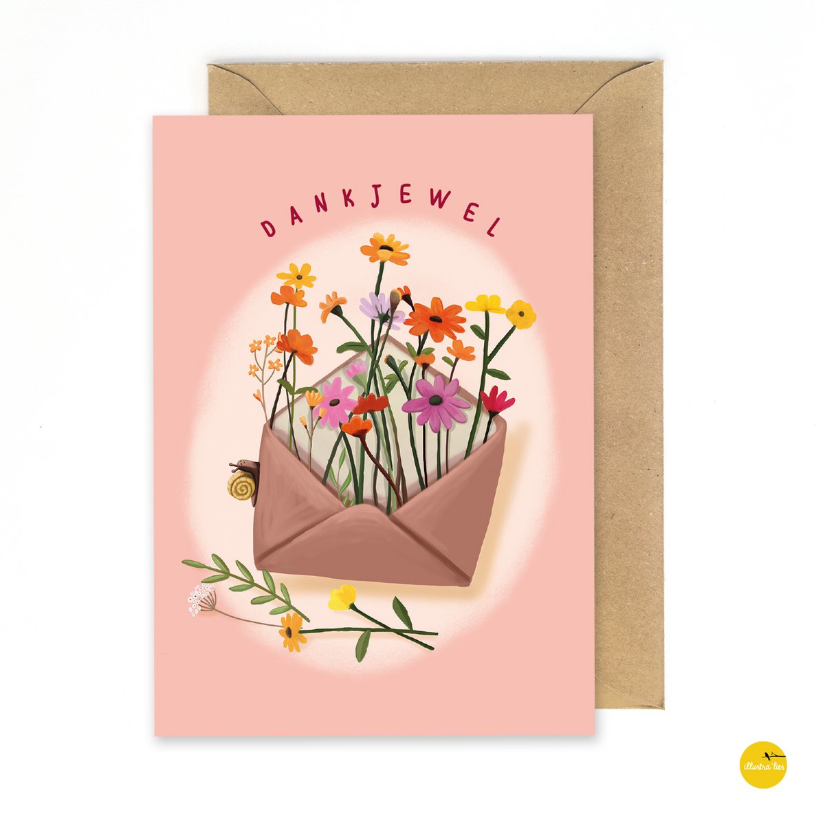 Greeting card thank you flower post