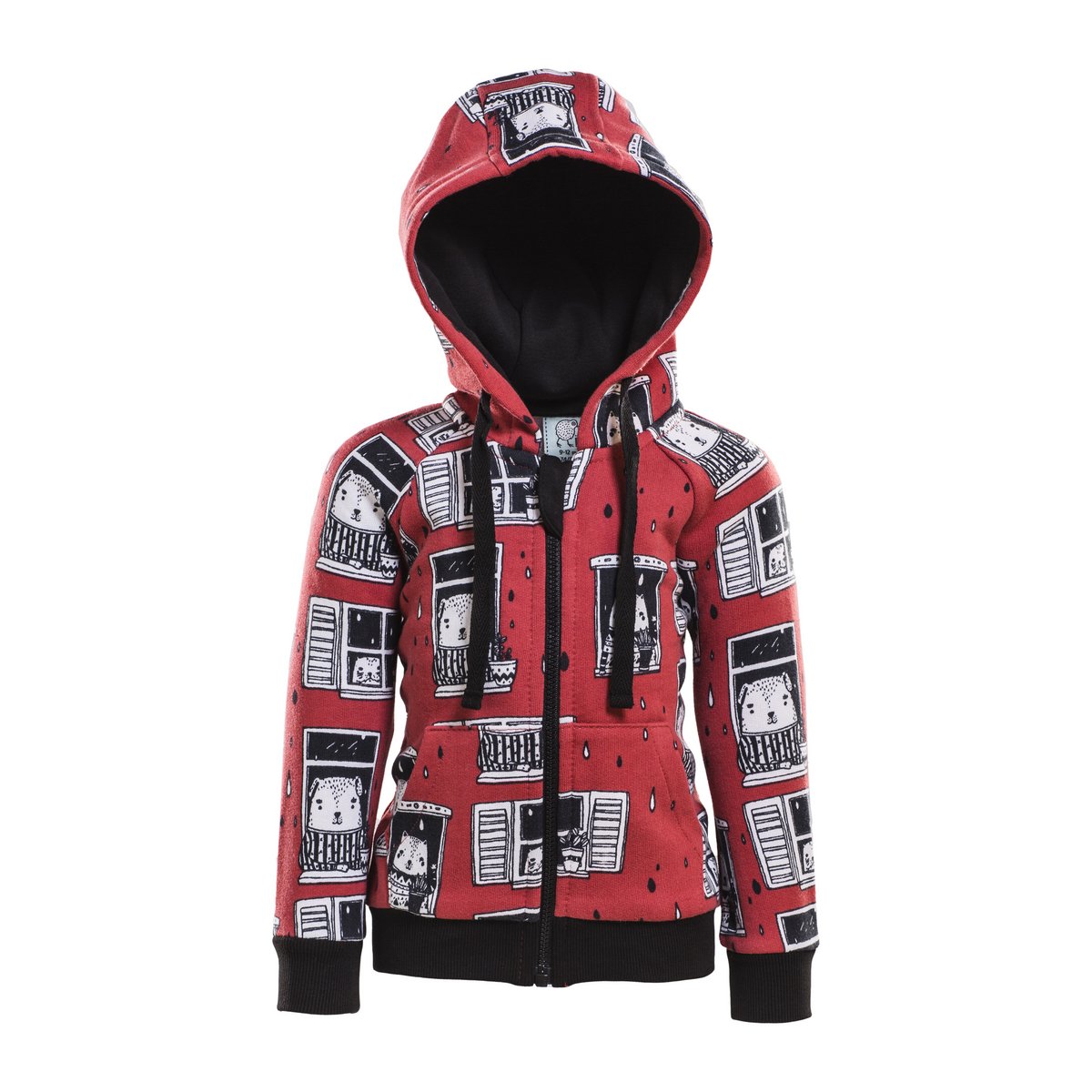 Sudadera con cremallera y estampado Rain Watchers en rojo