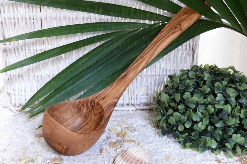 Schöpfkelle für Küche & Sauna 25 cm aus Olivenholz