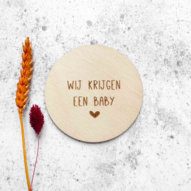 Wij krijgen een baby - houten cirkel