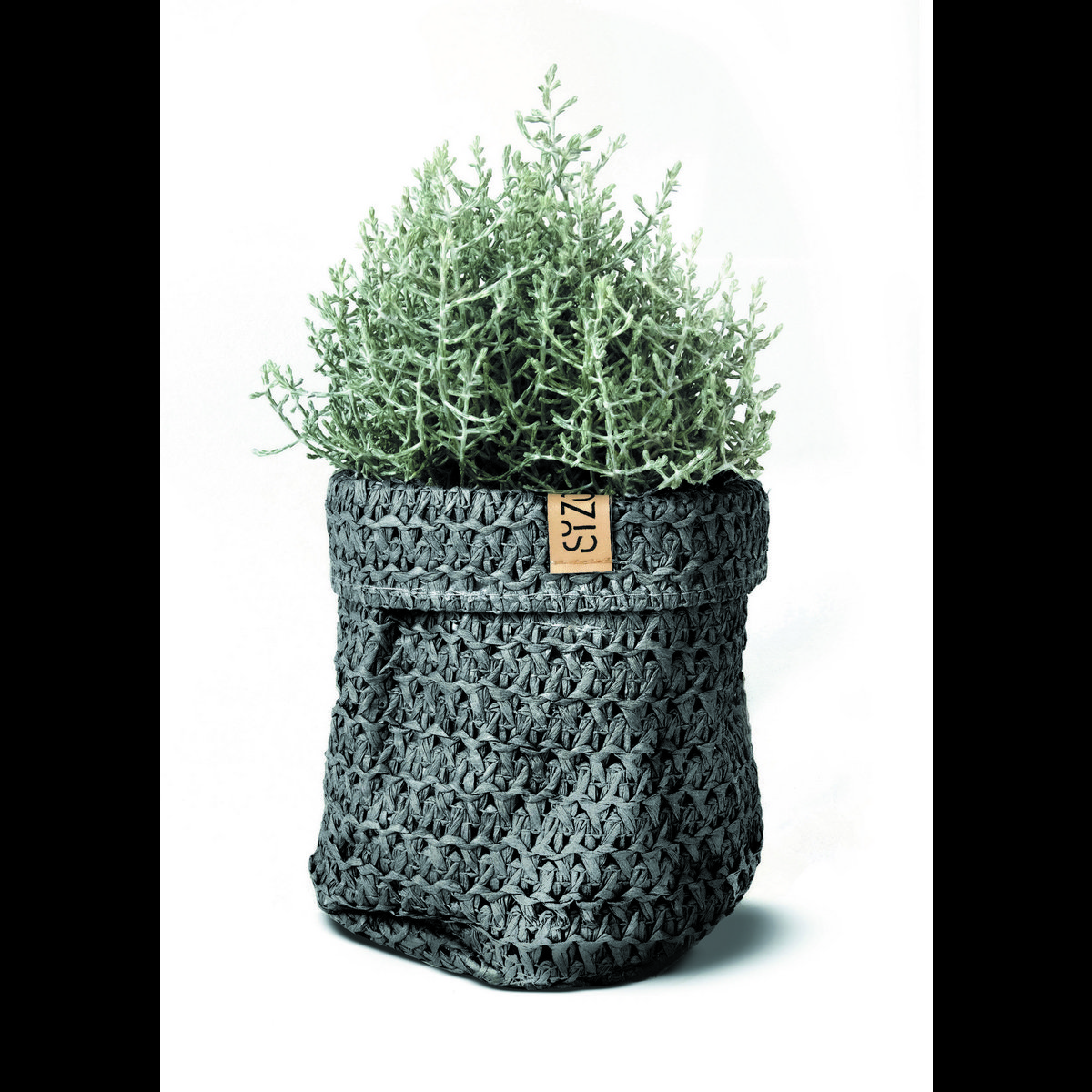 Bolsa de papel de punto SIZO negra con forro biodegradable impermeable