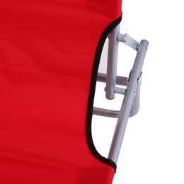  Sonnenliege klappbar Gartenliege mit Dach, Liegestuhl mit 4-Fach verstellbare Rückenlehne, wetterfeste Campingliege bis 120 kg belastbar, für Garten Strand Pool, Rot