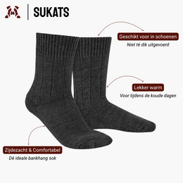 Sukats® Alpaca Sokken | 4 of 8 Paar | Wollen Sokken | Warme Sokken | Meerdere kleuren en maten